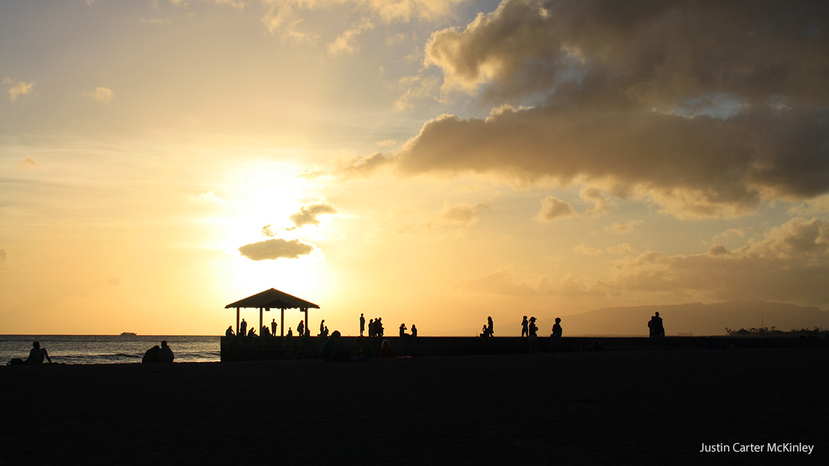 Heavenly Hawaii - Sunset Over Waikiki Pier