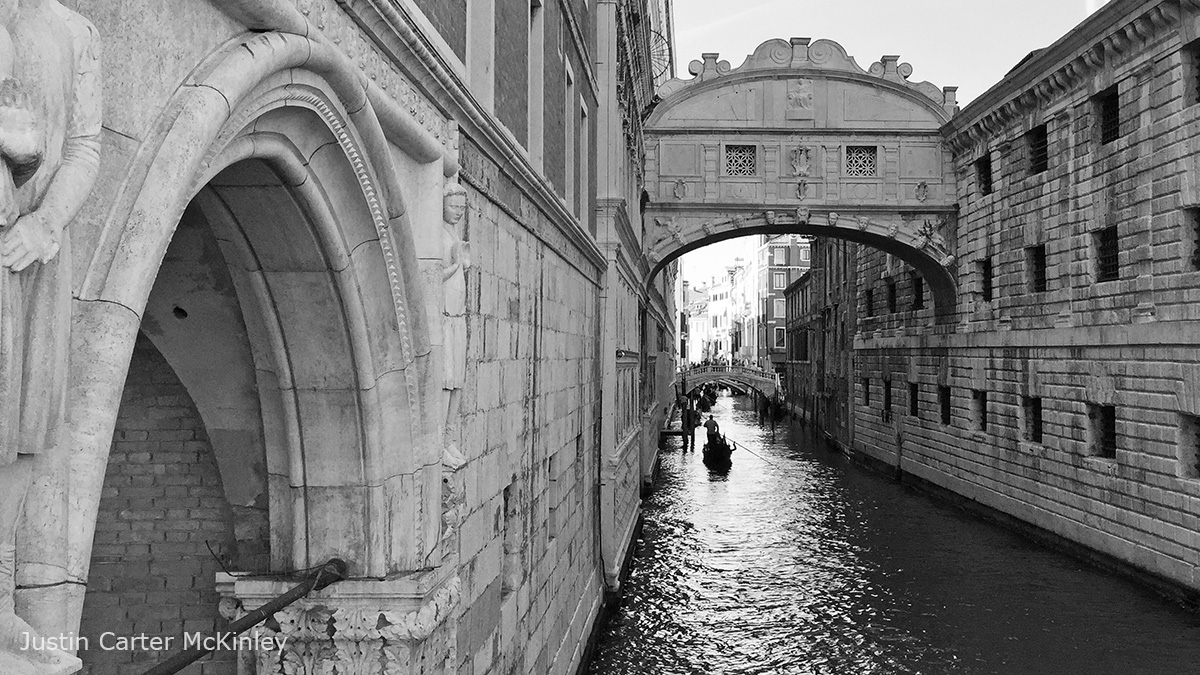 Cinematic Italy - Black and White - Venice Canal - The Bridge of Sighs