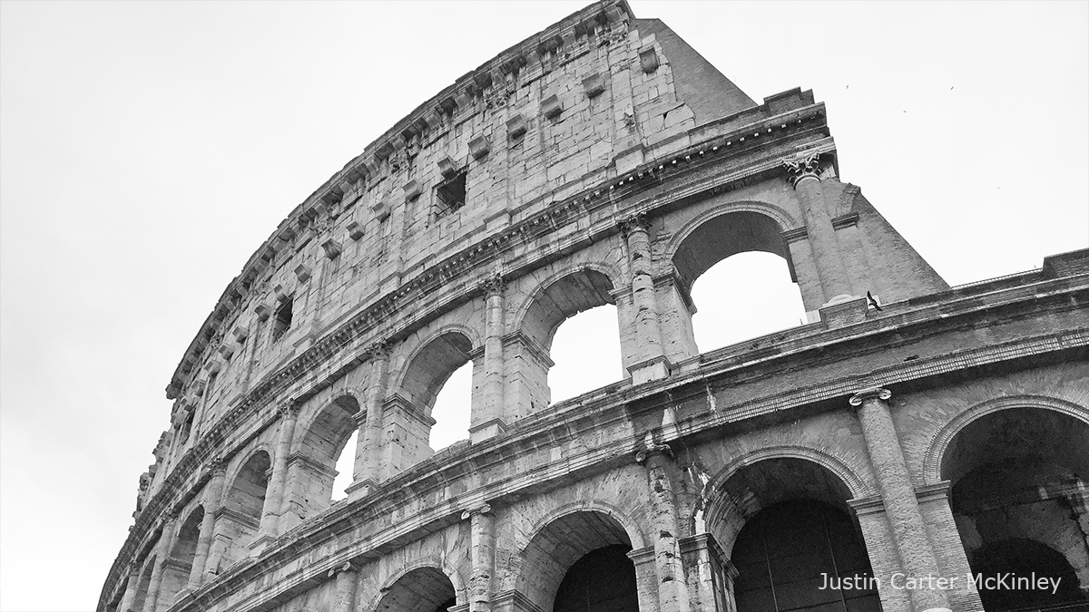 Cinematic Italy - Black and White - Facade of the Colosseum in Rome