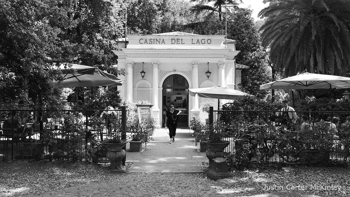 Cinematic Italy - Black and White - Casina Del Lago in a Park in Rome