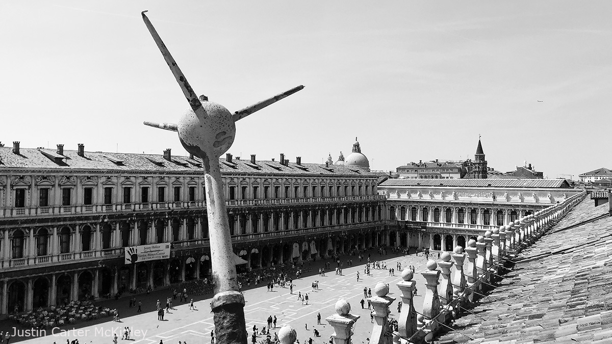 Cinematic Italy - Black and White - Venetian Plaza From the Clock Tower